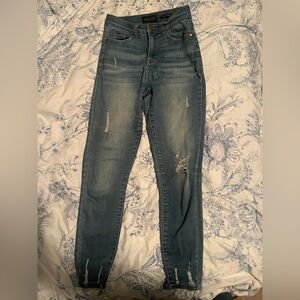Kendall & Kylie Distressed Skinny Jeans in Blue